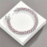 Bracelet cubain rosé Glacé | Or blanc