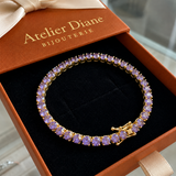 Bracelet tennis améthyste | Or blanc