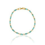 Bracelet en pierre turquoise naturelle | Or