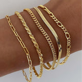 Ensemble de 5 bracelets | Or