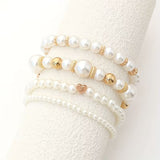 Bracelets en perles blanches | Or