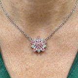 Collier fleur de cerisier | Or blanc