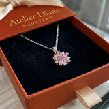 Collier fleur de cerisier | Or blanc