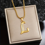 Collier initiale en cristal | Or