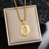Collier initiale en cristal | Or