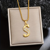 Collier initiale en cristal | Or