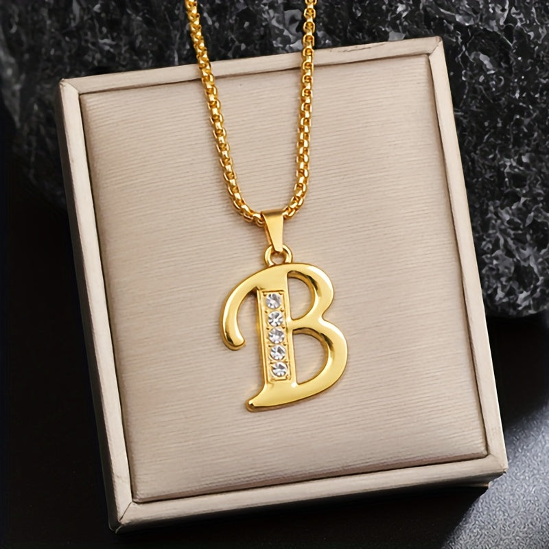 Collier initiale en cristal | Or