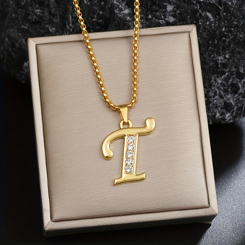 Collier initiale en cristal | Or