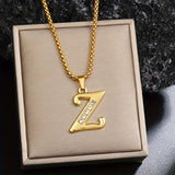 Collier initiale en cristal | Or