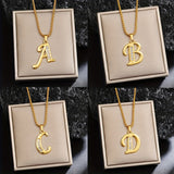 Collier initiale en cristal | Or