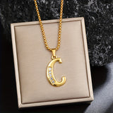 Collier initiale en cristal | Or