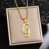 Collier initiale en cristal | Or