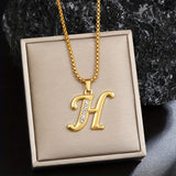 Collier initiale en cristal | Or