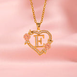 Collier initiale charme floral | Or