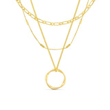 Collier trois rangées cercle ouvert | Or