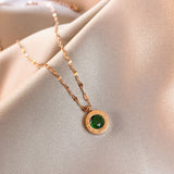 Collier à cadran émeraude | Or