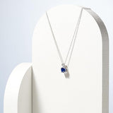 Collier en saphir taille ronde | Or blanc