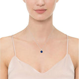 Collier en saphir taille ronde | Or blanc