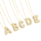 Collier initial en lettres bulles | Or