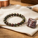Bracelet en Jadéite de Sang de Dragon pour Force, Courage et Vitalité