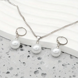 Ensemble de bijoux en perles | Or blanc