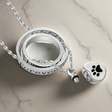 "Non Plus À Mes Côtés, Pour Toujours Dans Mon Cœur" – Collier En Acier Inoxydable Avec Urne En Forme De Patte
