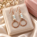 Boucles d'oreilles en cuivre Perle de brume