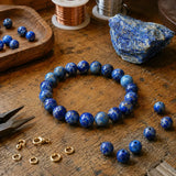 Bracelet en Lapis Lazuli pour Vérité, Sagesse et Communication Sûre