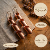 Boucles d'oreilles en cuivre Crépuscule