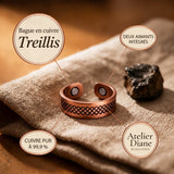 Bague en cuivre Treillis