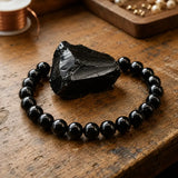 Bracelet en Onyx Noir pour Ancrage, Protection et Force Intérieure