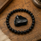 Bracelet en Onyx Noir pour Ancrage, Protection et Force Intérieure