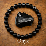 Bracelet en Onyx Noir pour Ancrage, Protection et Force Intérieure