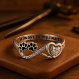 Bague en Zirconium avec Design de Cœur et Infini