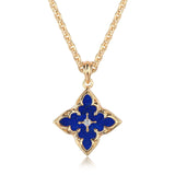Pendentif trèfle blanc | Or
