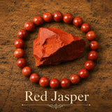 Bracelet en Jade Rouge pour Ancrage, Énergie et Vitalité