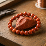 Bracelet en Jade Rouge pour Ancrage, Énergie et Vitalité