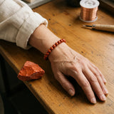 Bracelet en Jade Rouge pour Ancrage, Énergie et Vitalité