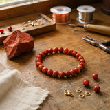 Bracelet en Jade Rouge pour Ancrage, Énergie et Vitalité