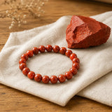 Bracelet en Jade Rouge pour Ancrage, Énergie et Vitalité