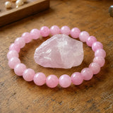Bracelet en Quartz Rose pour l'Amour, l'Amour de Soi et la Guérison Émotionnelle