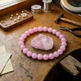 Bracelet en Quartz Rose pour l'Amour, l'Amour de Soi et la Guérison Émotionnelle