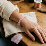 Bracelet en Quartz Rose pour l'Amour, l'Amour de Soi et la Guérison Émotionnelle