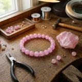 Bracelet en Quartz Rose pour l'Amour, l'Amour de Soi et la Guérison Émotionnelle