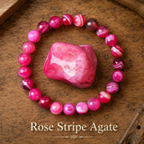 Bracelet en Agate Rose pour l'Amour, Guérison Émotionnelle et Confort