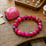 Bracelet en Agate Rose pour l'Amour, Guérison Émotionnelle et Confort