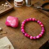 Bracelet en Agate Rose pour l'Amour, Guérison Émotionnelle et Confort