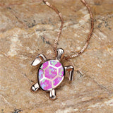 Pendentif Tortue en Opale de Feu Vert Vintage en Or