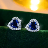 Boucles d'oreilles Saphir-Cœur
