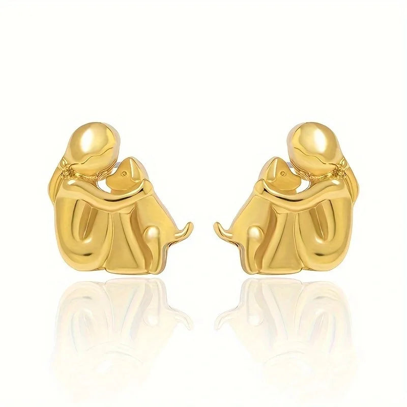 Boucles d'Oreilles Bicolores Argent et Or